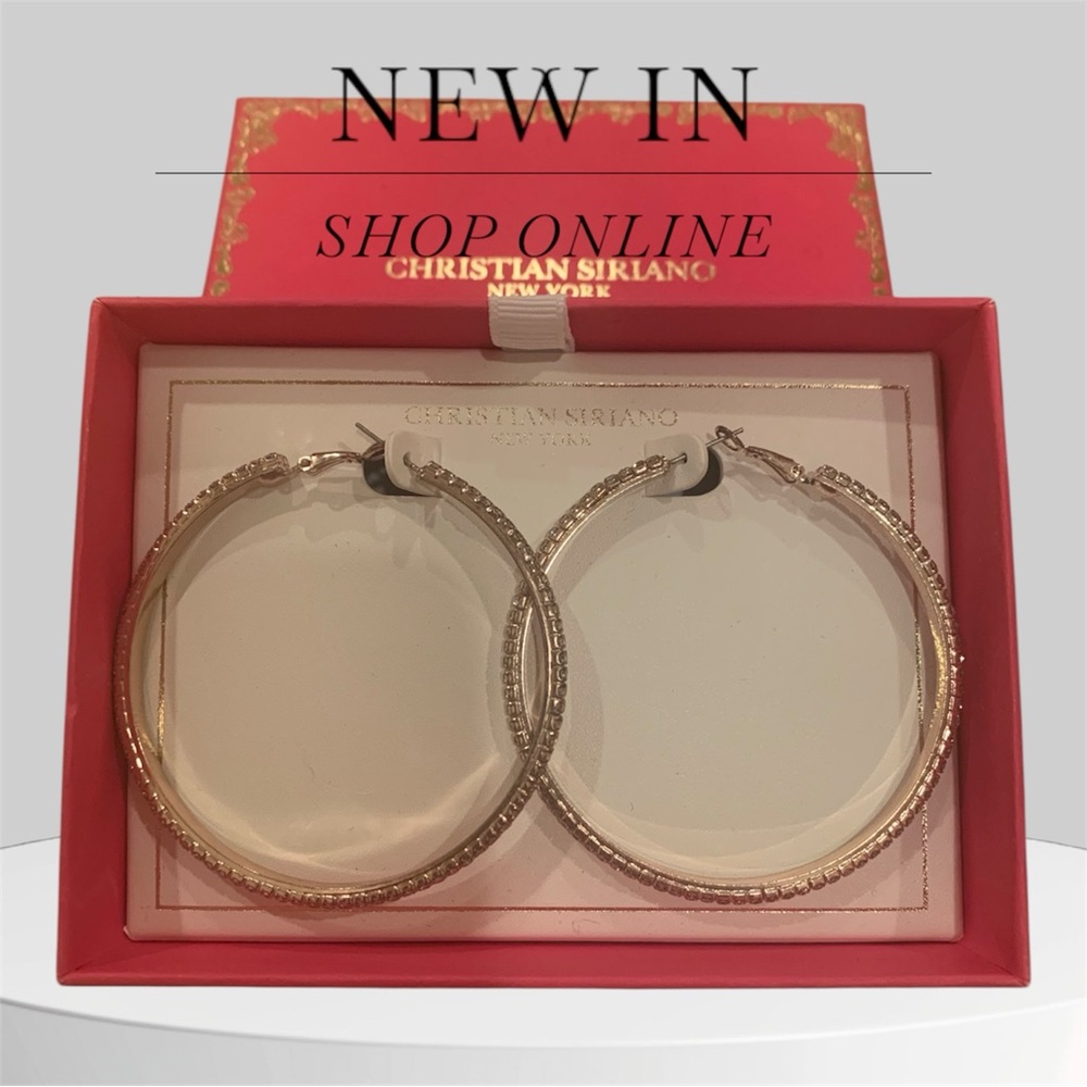 Christian Siriano Elegant Rose Gold Hoop Earrings